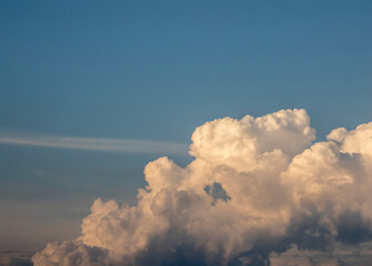 Clouds at sunset, amazing sky, nature background