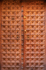 Typical wooden door in Marrakexh