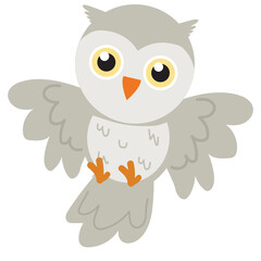 Cute owl cartoon bird doodle