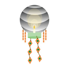 illustration vector graphic of holiday lantern in night