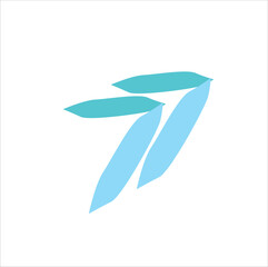 leaves isolated on white background, 77 form logo