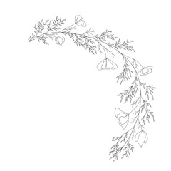 Minimal Line Wreath Illustration