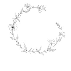 Minimal Line Wreath Illustration
