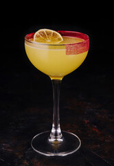 Orange martini or Margarita cocktail on black