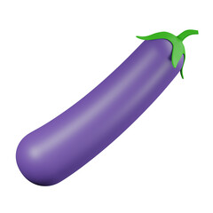 Eggplant 3D Illustration. Aubergine 3D Illustration.
