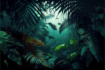 Rain Forest Background. Image created with technology.. Generative AI