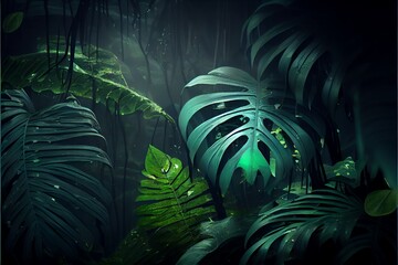 Rain Forest Background. Generative AI