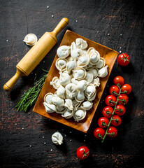 Cooking dumplings with beef.