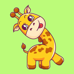 Cute giraffe icon illustration