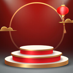 chinese new year product 3d podium display