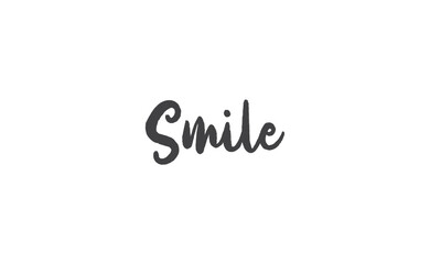 Smile handwritten brush lettering. Modern calligraphy isolated on white background.