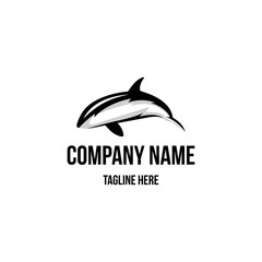 Whale logo design icon. Whalelogo design inspiration. Artic animal logo design template. Animal symbol logotype. Whale symbol silhouette.