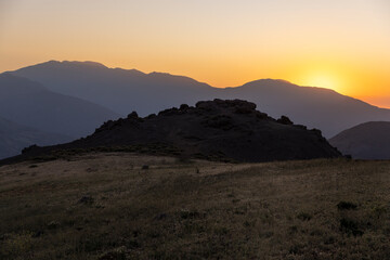 Sunset in the Andes Mountains