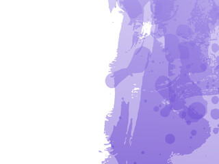Vector Brush Stroke. Abstract Fluid Splash. Watercolor Textured Background.  Violet Purple Sale Banner Brushstroke. Isolated Splash on White Backdrop. Gradient Paintbrush.