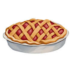 pie hand drawn with watercolor painting style illustration