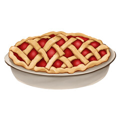 pie hand drawn with watercolor painting style illustration