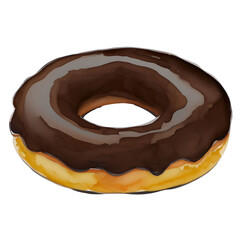 donut drawn digital painting watercolor illustration