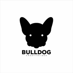 Bulldog logo design silhouette style