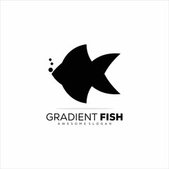 Fish logo design silhouette style