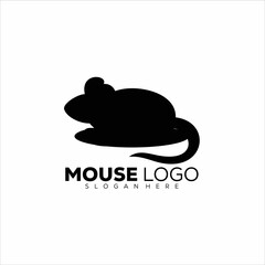 Mouse logo design silhouette style
