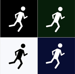set of silhouettes of people running or walking