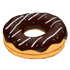 donut drawn digital painting watercolor illustration