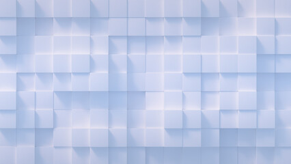 Mosaic of white cubes 3D Render