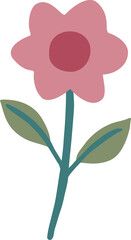 pink flower hand drawn style for groundhog day concept