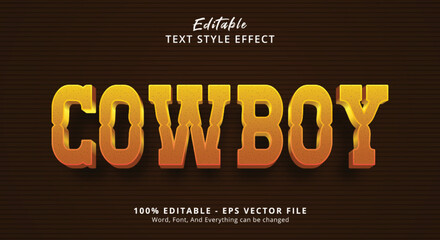 Editable text effect, Cowboy text, vintage style effect