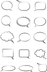 Fototapeta premium Set of blank empty white speech bubbles on isolated white background. Vector illustration.
