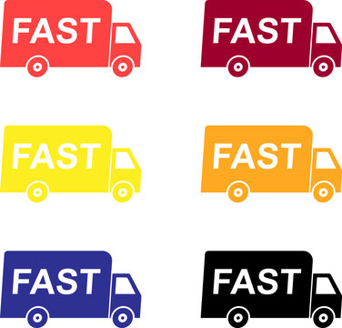 Fast Delivery Truck Art Vector