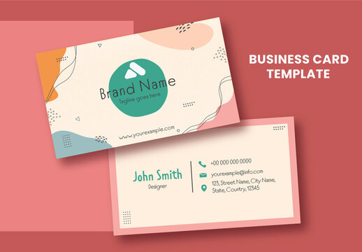 Colourful Business Card Design with Abstract Pattern