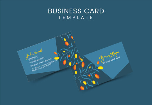 Colourful floral Pattern, Business Card Layout