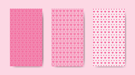 Flat design with heart and love elements for valentines day pattern collection