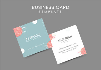 Minimal Business Card Layout with Abstract Pattern