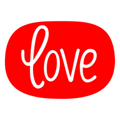 Love lettering  on Transparent Background