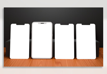 Smart Phone, Perspective Screens Mock Up.