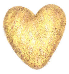 Cute Gold Glitter Heart Shape Ornament Doodle Hand Drawn
