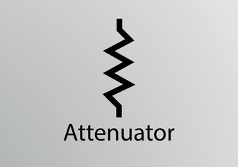 Attenuator Engineering Symbol, Vector symbol design. Engineering Symbols.