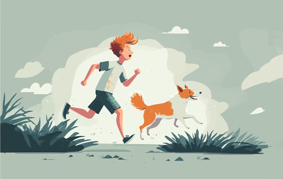 The pure joy of childhood captured in image of boy running with his dog
