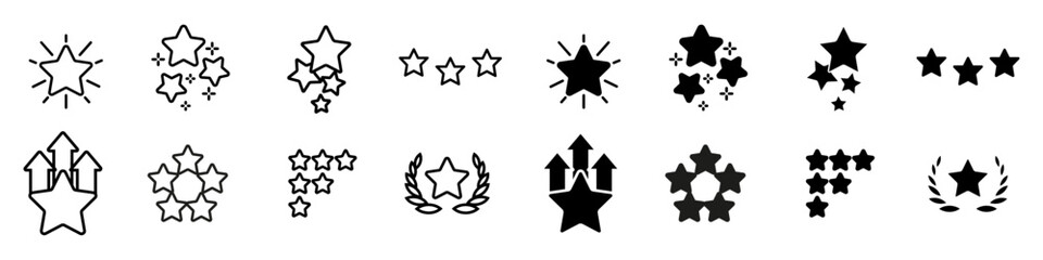 Star icon vector set. Rating illustration sign collection. Review symbol. Grade logo.