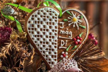 Traditionelles Lebkuchenherz zum Liebstattsonntag
