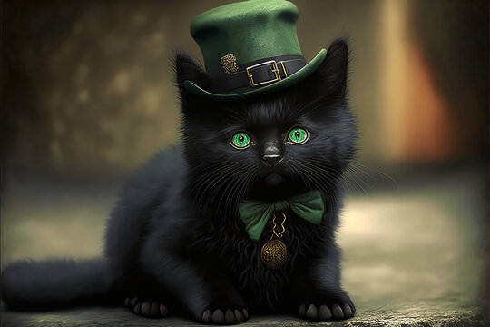 Leprechaun Cat Hat St. Patrick's Day Hat for Cats St 