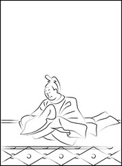 筆書きの百人一首　清原深養父