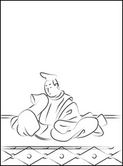 筆書きの百人一首　曾禰好忠