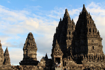 Fototapeta premium Complex of Candi Prambanan in Indonesia taken in July 2023.