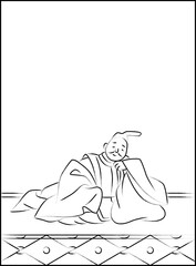 筆書きの百人一首　源重之