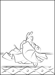 筆書きの百人一首　法性寺入道前関白太政大臣