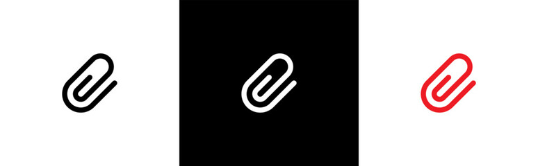 Obraz premium Paper clip or attachment icon. attached link file symbol. document, office paper clip sign, vector illustration