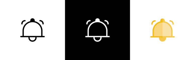 Notification bell icon. Alarm bell outline and flat design symbol. Incoming inbox message sign, vector illustration.